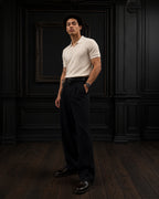 Textured Open-Placket Short-Sleeve Knitted Polo T-Shirt in Ecru