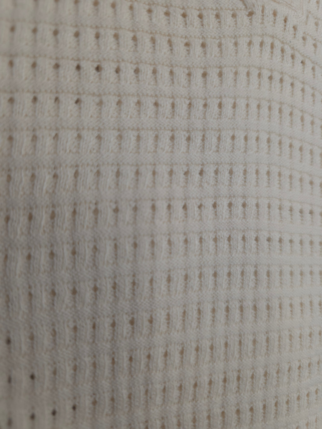 Textured Open-Placket Short-Sleeve Knitted Polo T-Shirt in Ecru