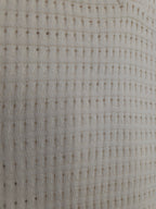 Textured Open-Placket Short-Sleeve Knitted Polo T-Shirt in Ecru