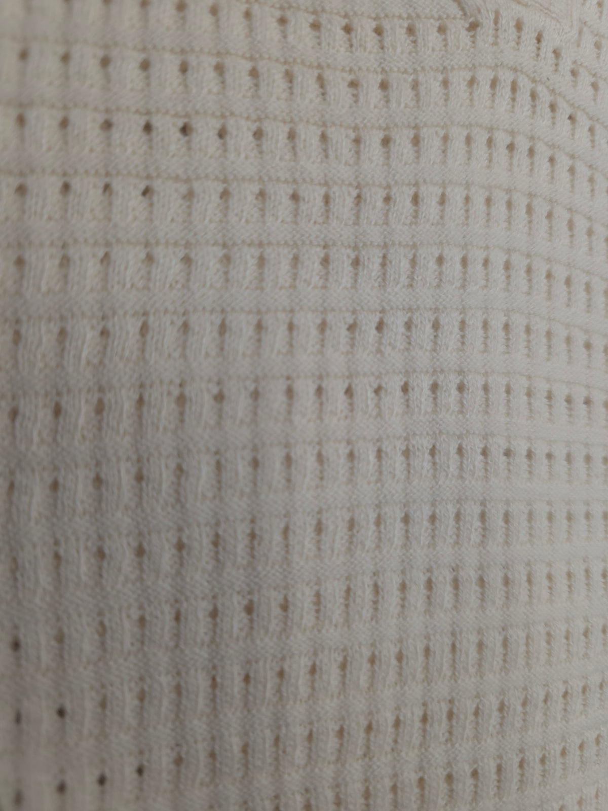 Textured Open-Placket Short-Sleeve Knitted Polo T-Shirt in Ecru